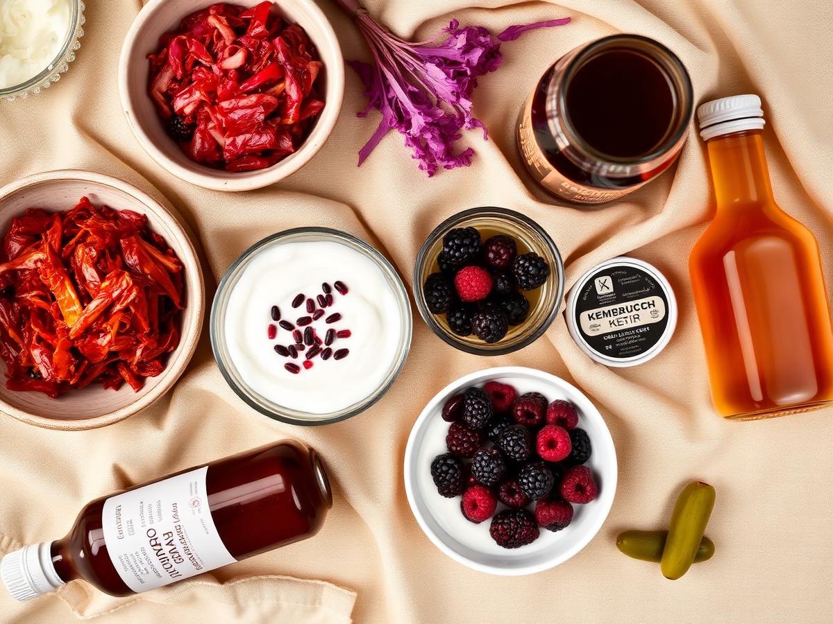 Fermented foods: kimchi, sauerkraut, kombucha, kefir