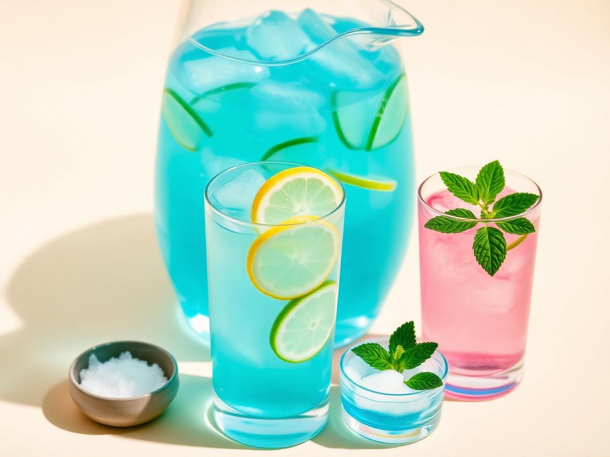 Ice water with lemon, cucumber, and electrolytes